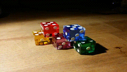 Animated casino dice scene